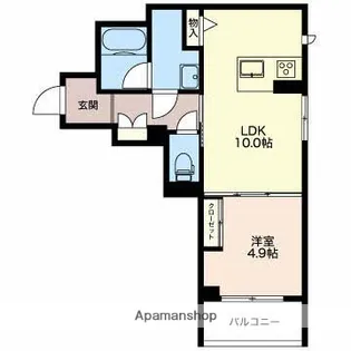 シャーメゾン安田町【2階】の間取り