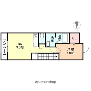 カーサプラシード【202号室】の間取り