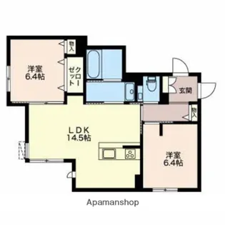 ローズ・レフィシア【1階】の間取り
