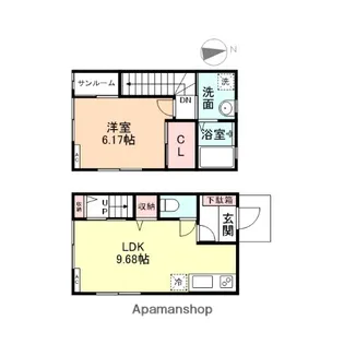 ビオラ桜井B【1号室】の間取り