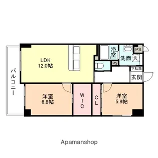 パナメゾン10二口【2階】の間取り