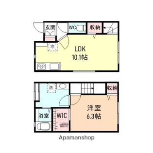 D−BOX高屋敷A【102号室】の間取り