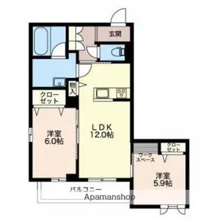 シャーメゾンエム【1階】の間取り