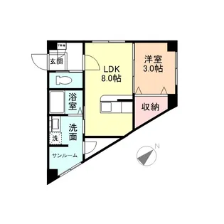 クロスシーズン愛宕【3階】の間取り
