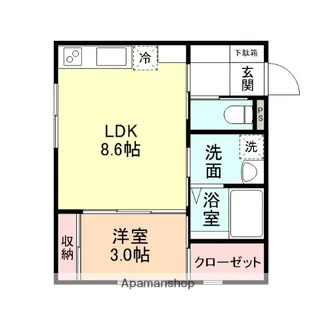 CLOVER MOTOSHINMACHI【103号室】の間取り