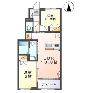 リアンK【1階】の間取り