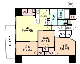 クレアホームズ富山上本町【14階】の間取り
