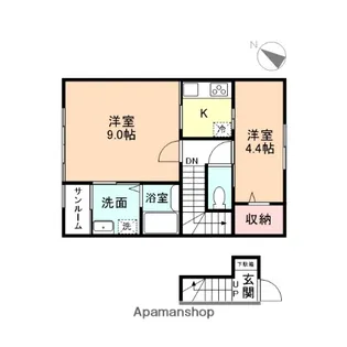 ラ シャンス桜谷【202号室】の間取り
