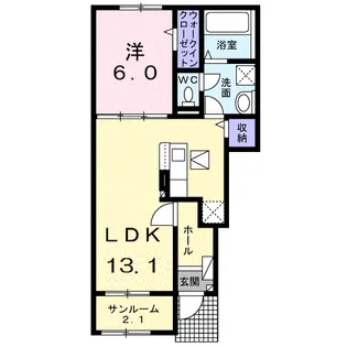 ベルモア長附【1階】の間取り