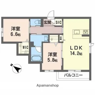 クレア大泉【1階】の間取り