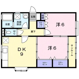 セーラ・クルーD【1階】の間取り