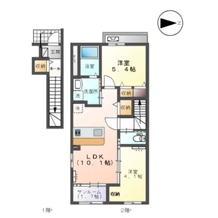 2LDKの間取り画像