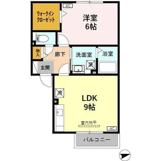 1LDKの間取り画像