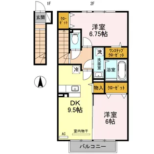 ジュネス一本木 A棟【202号室】の間取り