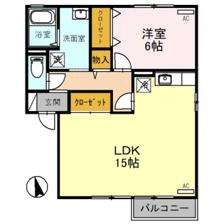 クレセントコーポ二口【1階】の間取り