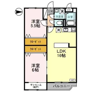 ファミーユ布瀬【3階】の間取り