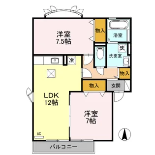 アザレアパーク B【1階】の間取り