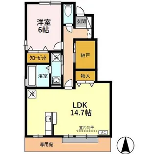 ブランズコート【1階】の間取り
