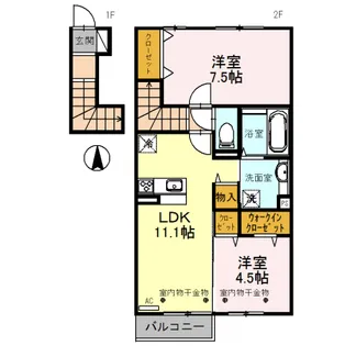 BELL PLUME(ベルプリュム)【2階】の間取り