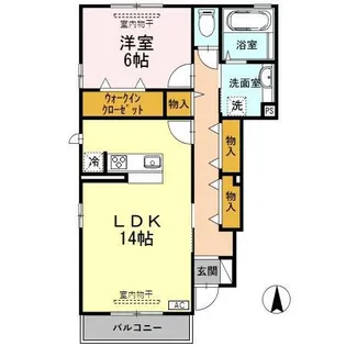 ジュネス向新庄ⅡB【1階】の間取り