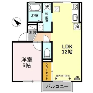 グランディア岩崎【1階】の間取り