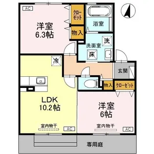 ロミオ・グレース B【1階】の間取り