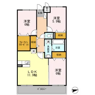 シャトル ジュネスⅡ【1階】の間取り