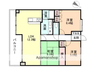 富山県富山市鵯島【マンション】の間取り