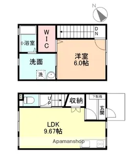 ビオラ新富山【1階】の間取り