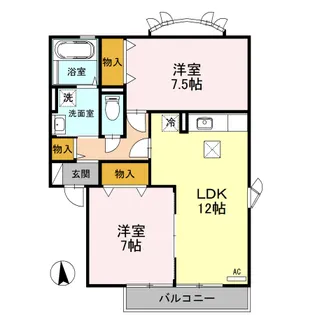 アザレアパーク A【1階】の間取り