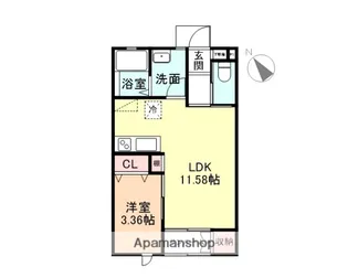 CLOVER本新町Ⅱ【101号室】の間取り