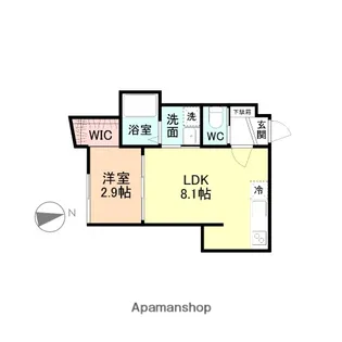 富山県富山市牛島本町2丁目【アパート】の間取り