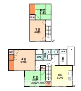 富山県富山市新金代1丁目【一戸建】の間取り