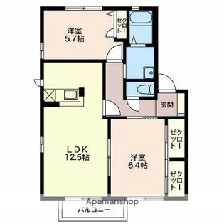 グリーンヒルズA【2階】の間取り