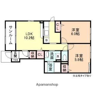 FIFTY−FIFTYC棟【1階】の間取り