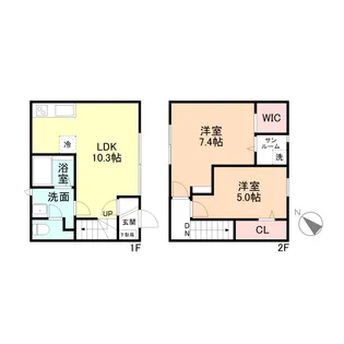 カサーレ蓮町 Ⅰ棟【2階】の間取り