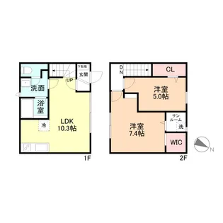 カサーレ蓮町 Ⅱ棟【2階】の間取り