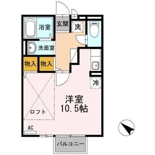 ジュネス辰野【2階】の間取り