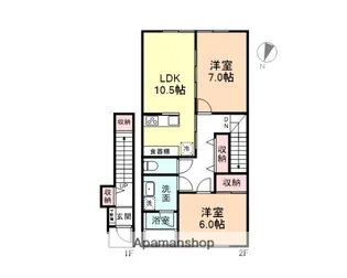 グッドシャトーⅥ【2B号室】の間取り