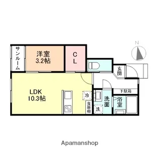 ル・アンジュ長江 B棟【103号室】の間取り