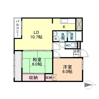 ニューハイツ綾【4階】の間取り