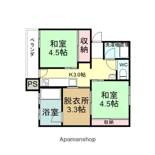 蓮町ヒルズA【104号室】の間取り