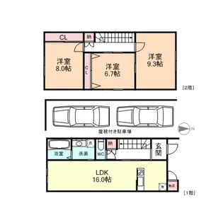 富山県富山市城川原2丁目【一戸建】の間取り