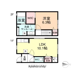 MIACASA【102号室】の間取り