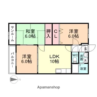 エクセル南【2階】の間取り