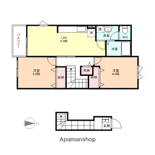 ヴィラ・エテルネ黒瀬D棟【202号室】の間取り