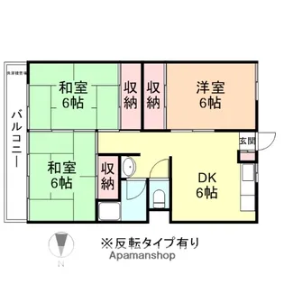 クローネ太閤山D棟【304号室】の間取り