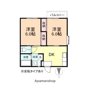 コーポあすみ【102号室】の間取り