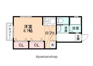 カームプレイス【202号室】の間取り