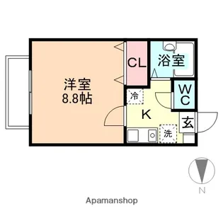 リベルテ赤田【201号室】の間取り